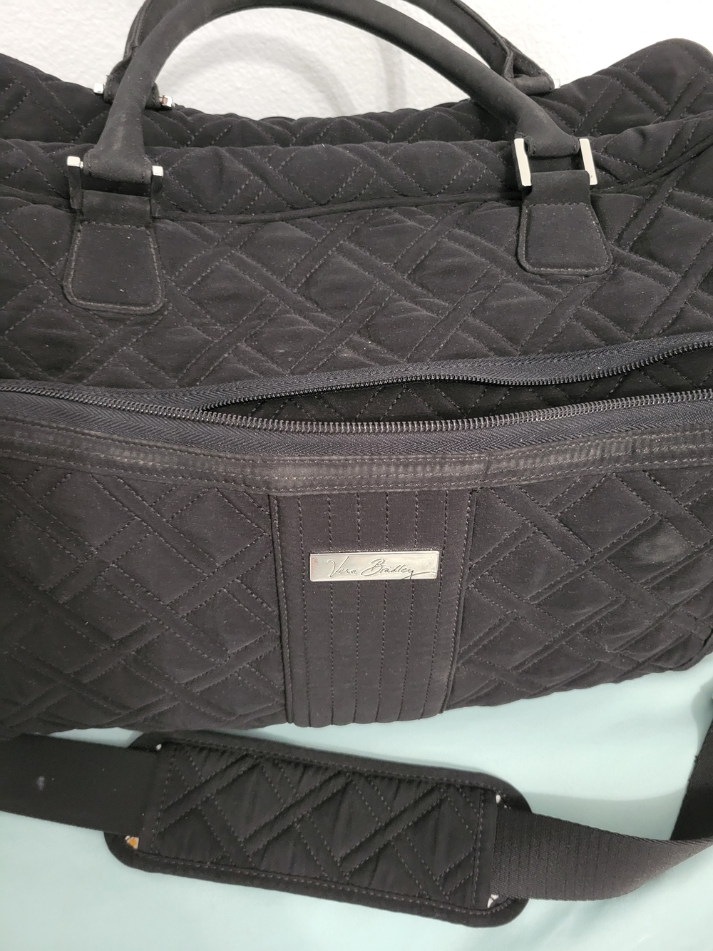 Black Quilted Travel Weekender Bag - Picture 7 of 16